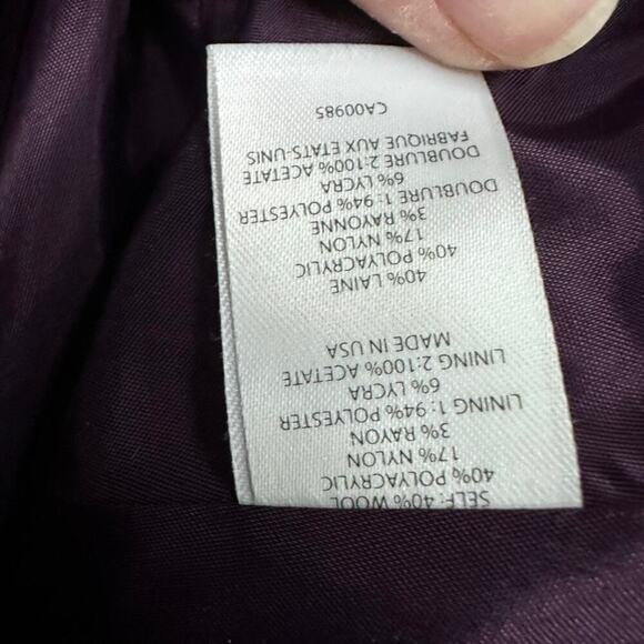 Nanette Lepore Size 0 Purple Strapless Dress Wool Blend Lined Formal Party - Picture 12 of 12